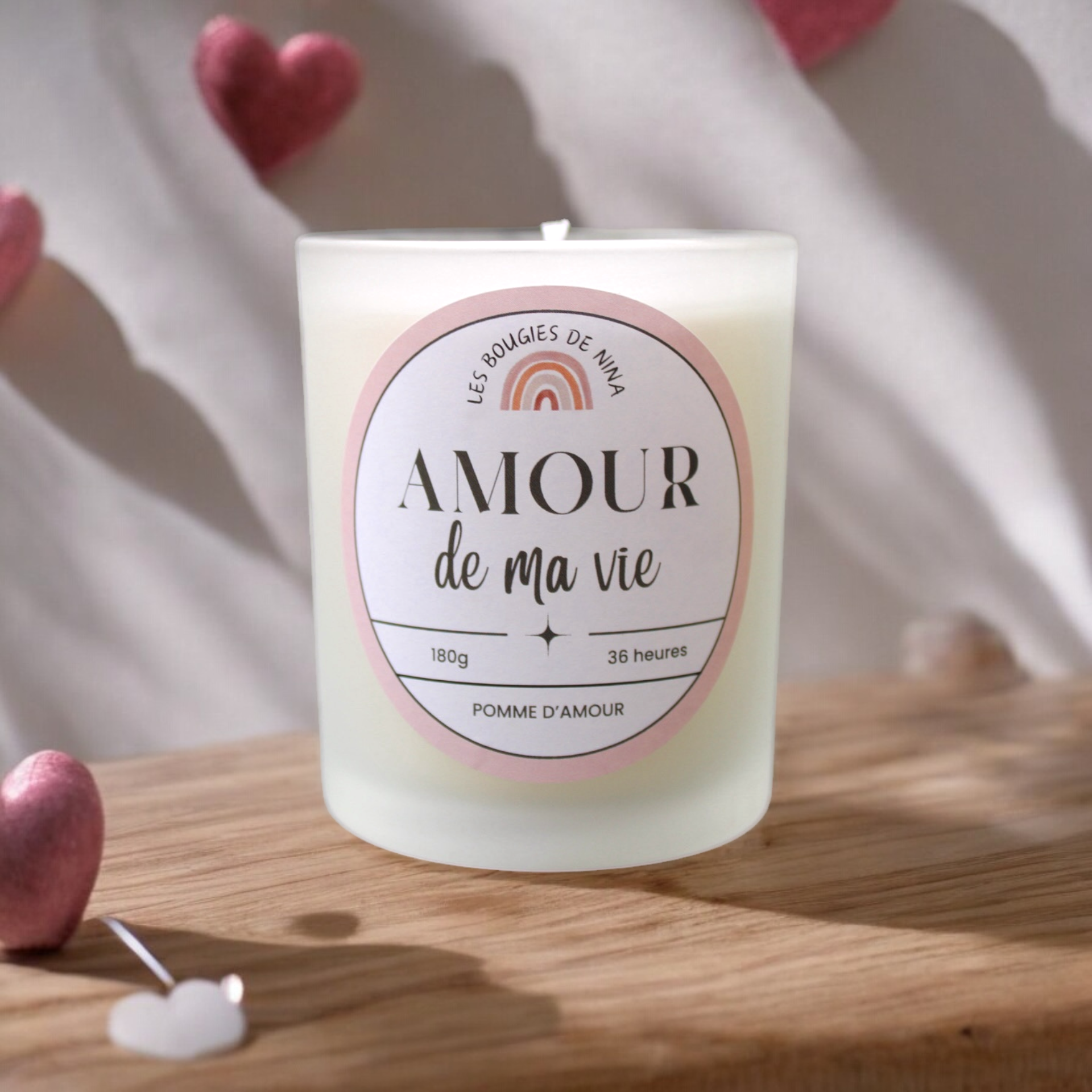 Bougie Amour de ma vie Photoroom | Les Bougies de Nina Logo Les Bougies de Nina