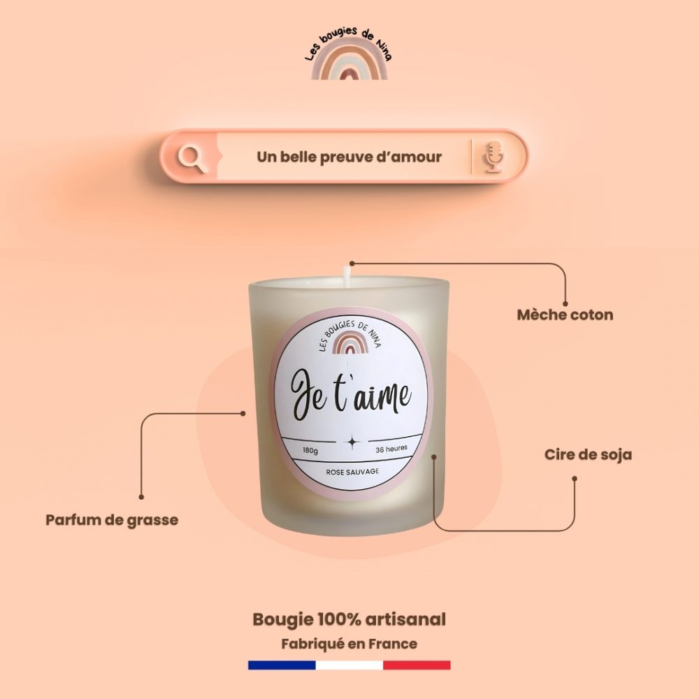 Bougie "Je t’aime" – Image 2